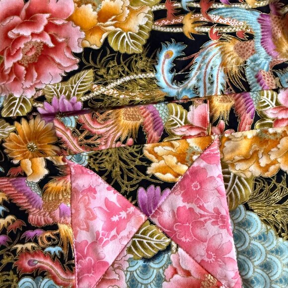 Patchwork Floral Quilted Foldover Case with Pocket - Picture 3 of 7